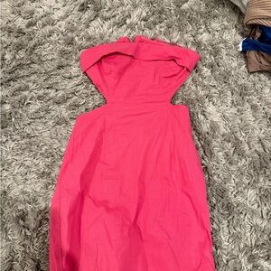 Elegant Pink Strapless Dress